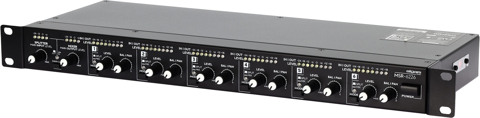 Rackmount 6-in-2 mixer / 2-in-6 splitter