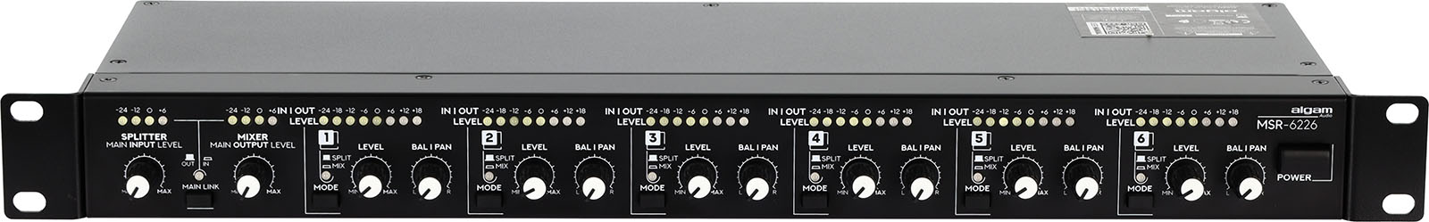 Rackmount 6-in-2 mixer / 2-in-6 splitter