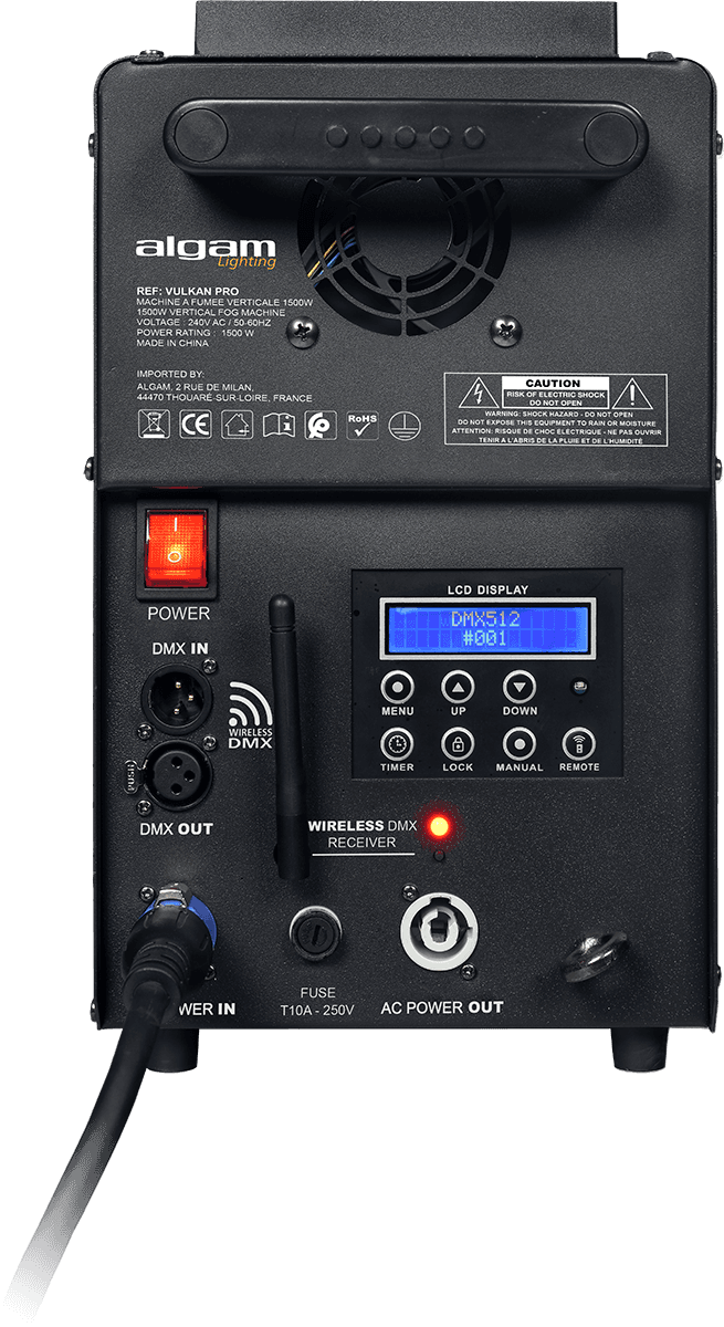 Vertical-horizontal smoke machine