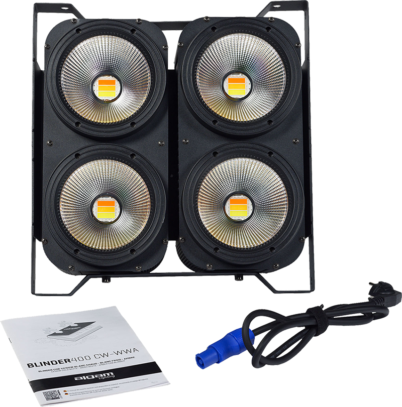 4x 100W Cold White/Warm White/Amber COB blinder