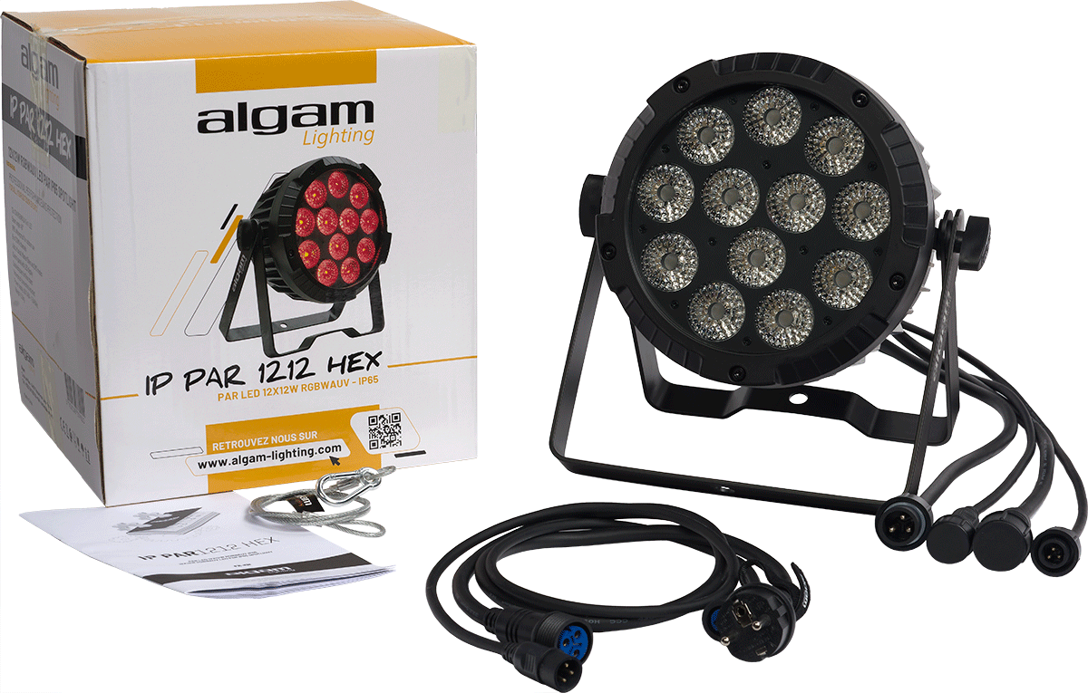 IP PAR 1212 HEX IP65 12 X 12W RGBWA+UV LED PAR