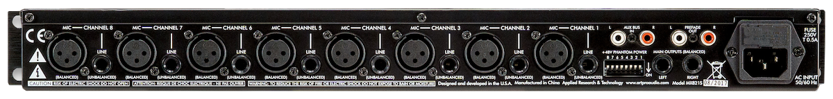 Eight Channel Mic/Line Mixer with Stereo Outputs