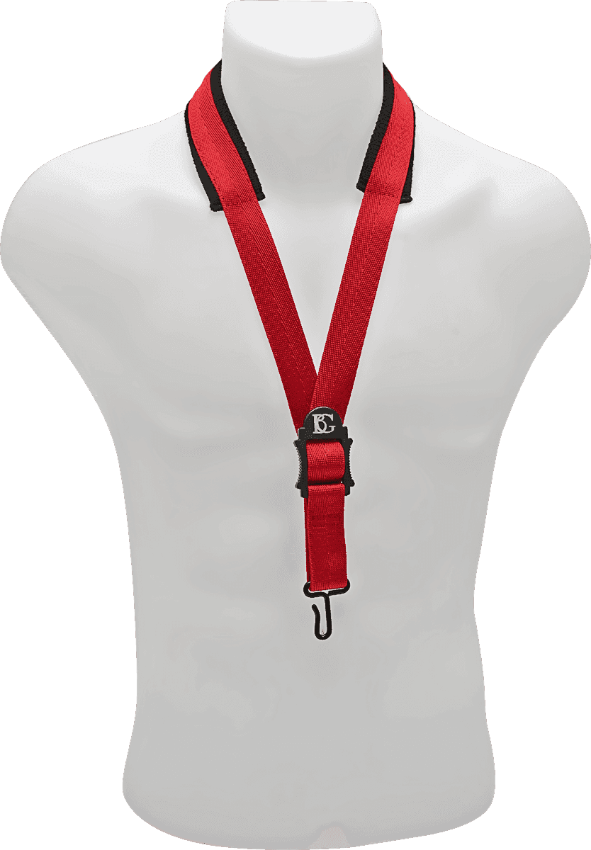 Strap comfort red for sax - metal hook