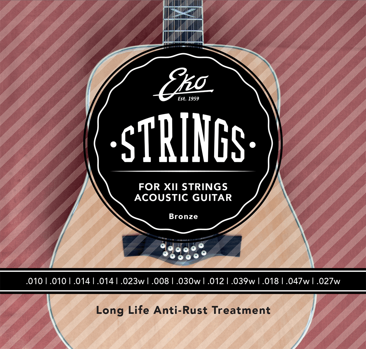 Acoustic strings set 12 strings Bronze 10-47 Light