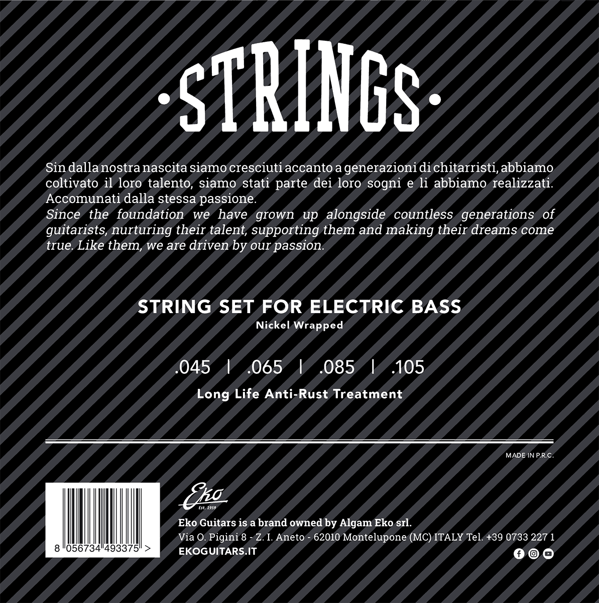 Bass strings set 45-105 medium nickel