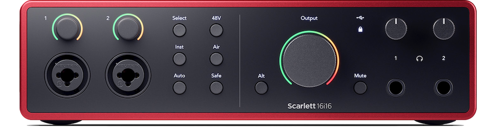 16 in/16 out audio interface, adat, spdif, auto gain, midi, monitor switch