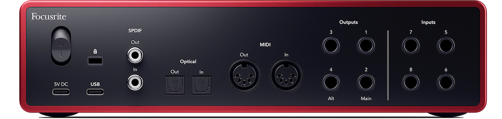 18 in/16 out audio interface, adat, auto gain, midi, spdif, monitor switch