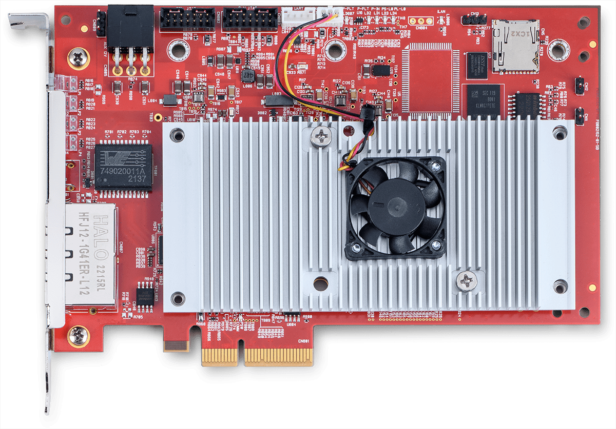 Ultra-low latency, high-channel-count PCIe Dante interface