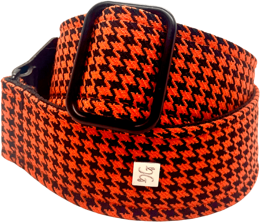 Fly Hounds Tooth Orange 2” Guitar Strap 