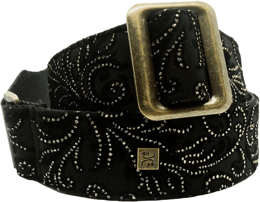 Rock'N'Roll Black & Gold Damask 2” Guitar Strap