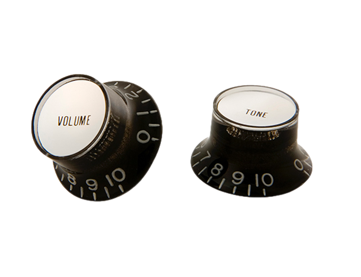 Top Hat Knobs w/ Silver Metal Insert Black