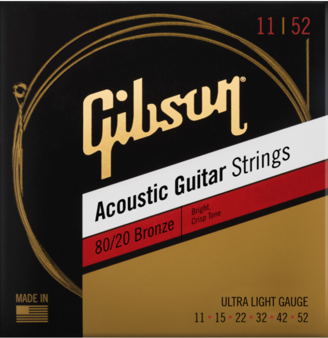 11-52 80/20 Bronze Acoustic Guitar Strings Ultra-Light