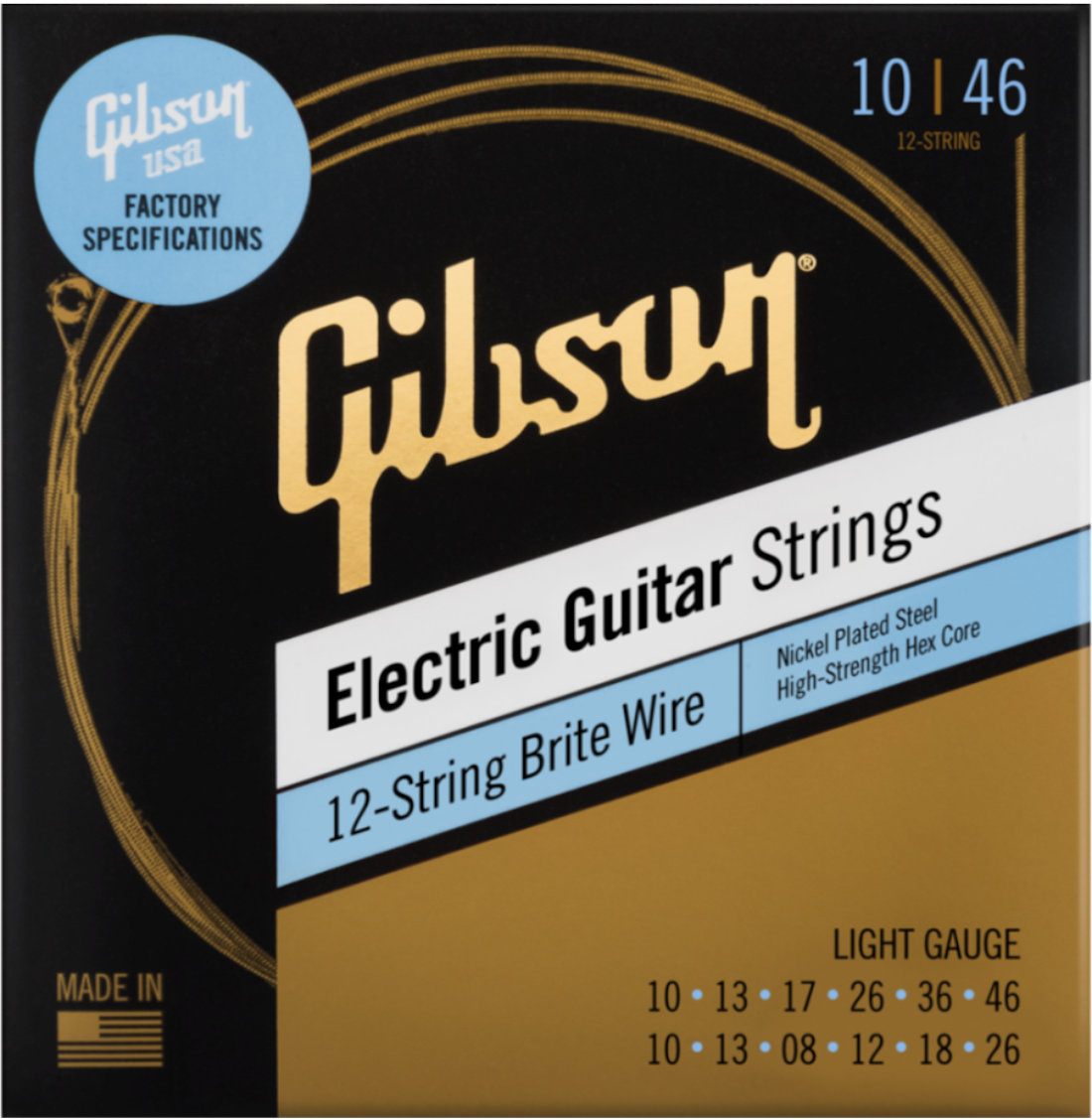 Brite Wire Electric Guitar Strings, 12-String Light Gauge