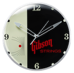 Gibson Vintage Lighted Wall Clock, Strings Sign