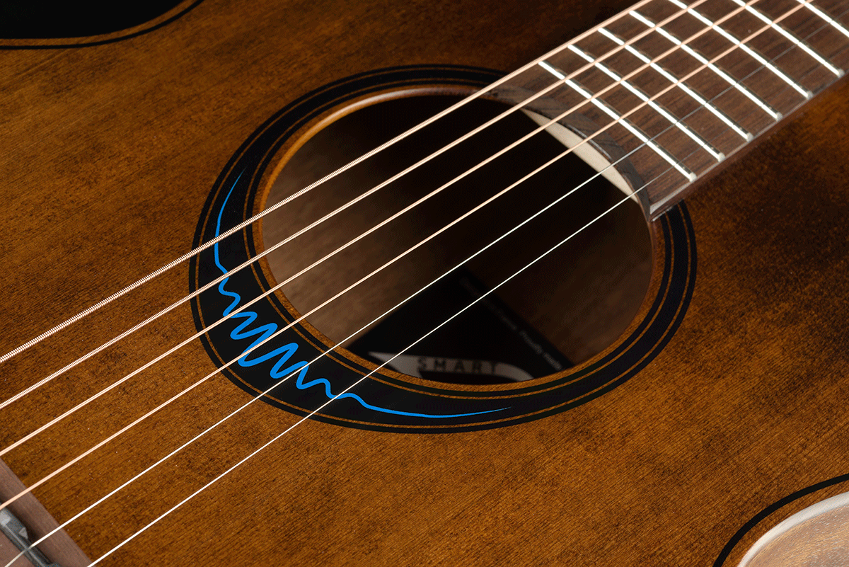BlueWave 1 Travel Vintage Brown Satin Smart Guitar