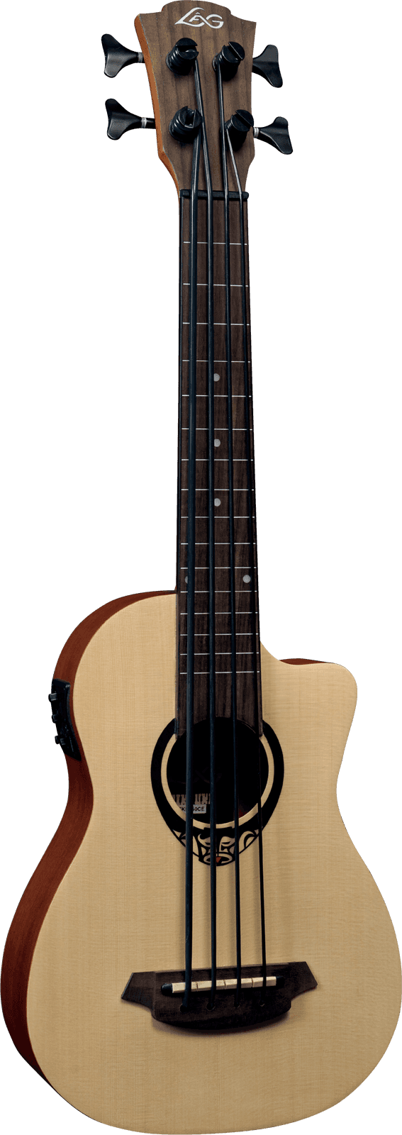 Mini Fretless Bass Slim Arched Back Cutaway Electro w/ bag