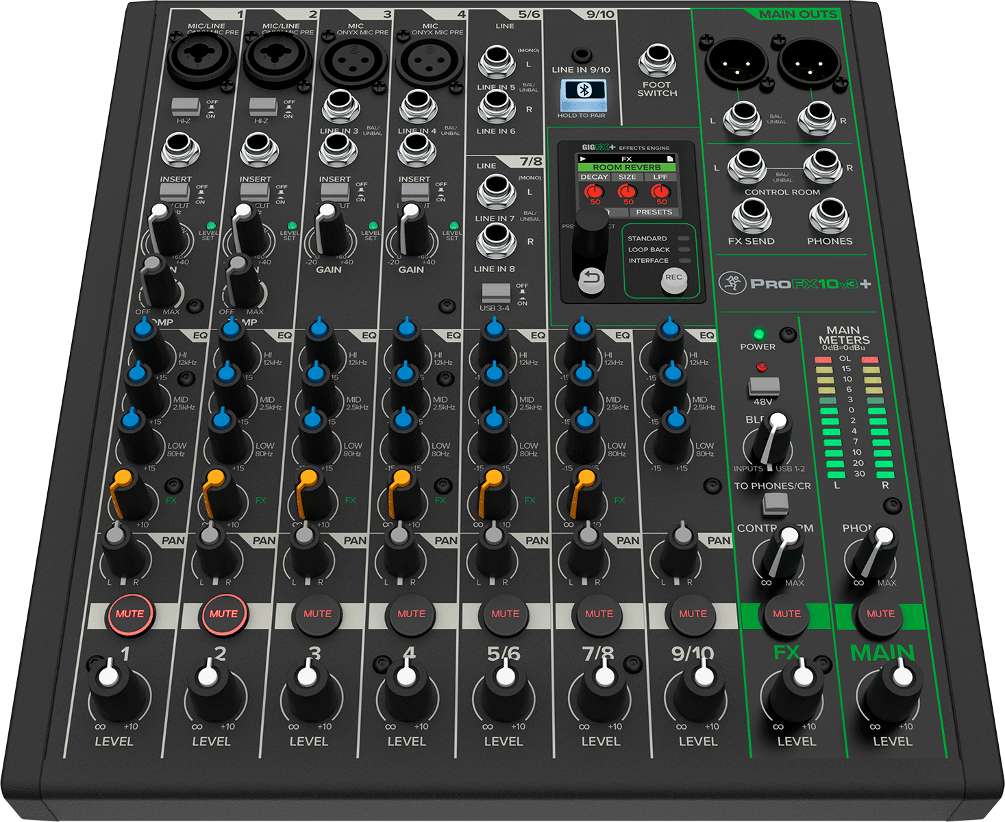 Profx10v3+ 10 channel analog mixer with enhanced FX, USB recording modes and bluetooth