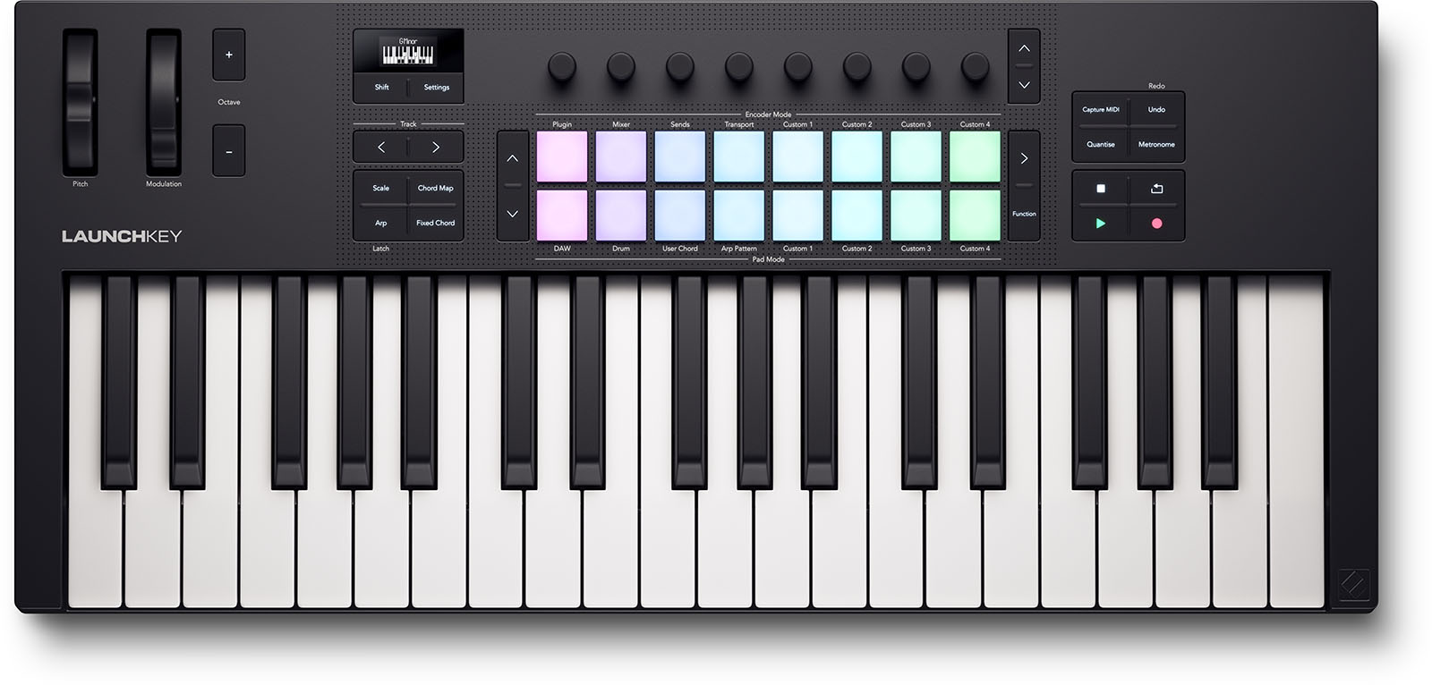 37 keys, 16 pads