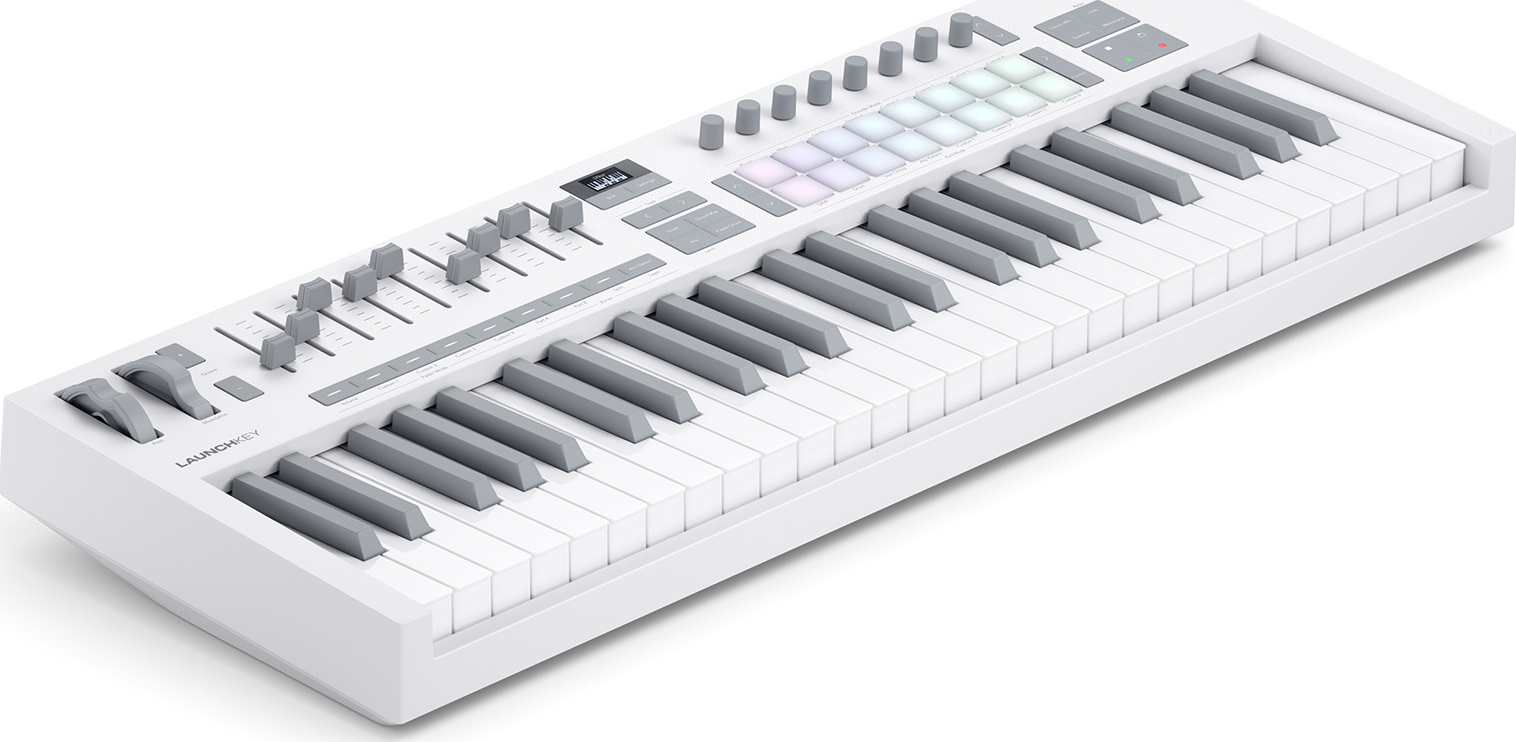 49 semi-weighted keys, 16 pads, white
