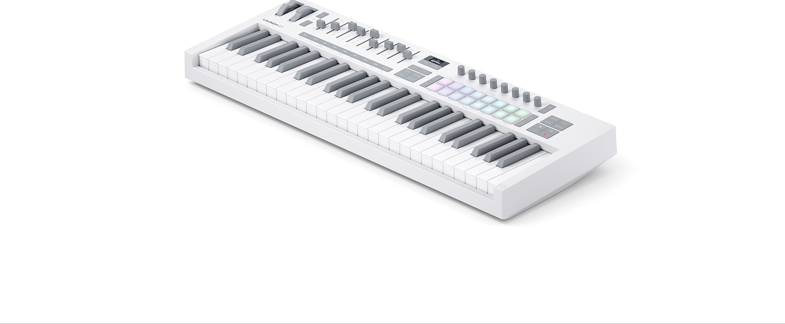 49 semi-weighted keys, 16 pads, white
