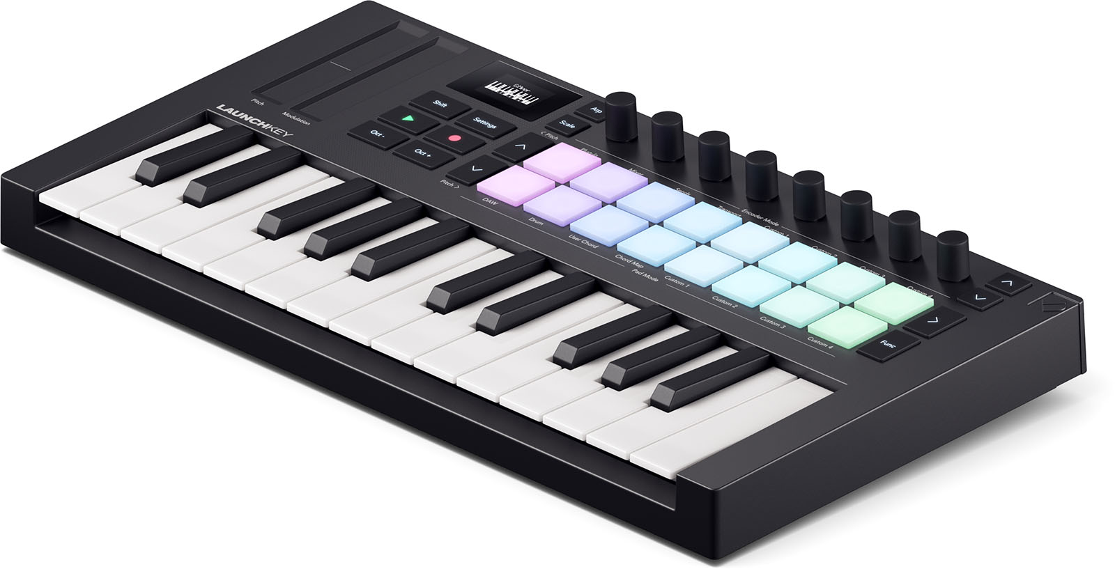 25 mini-keys, 16 pads