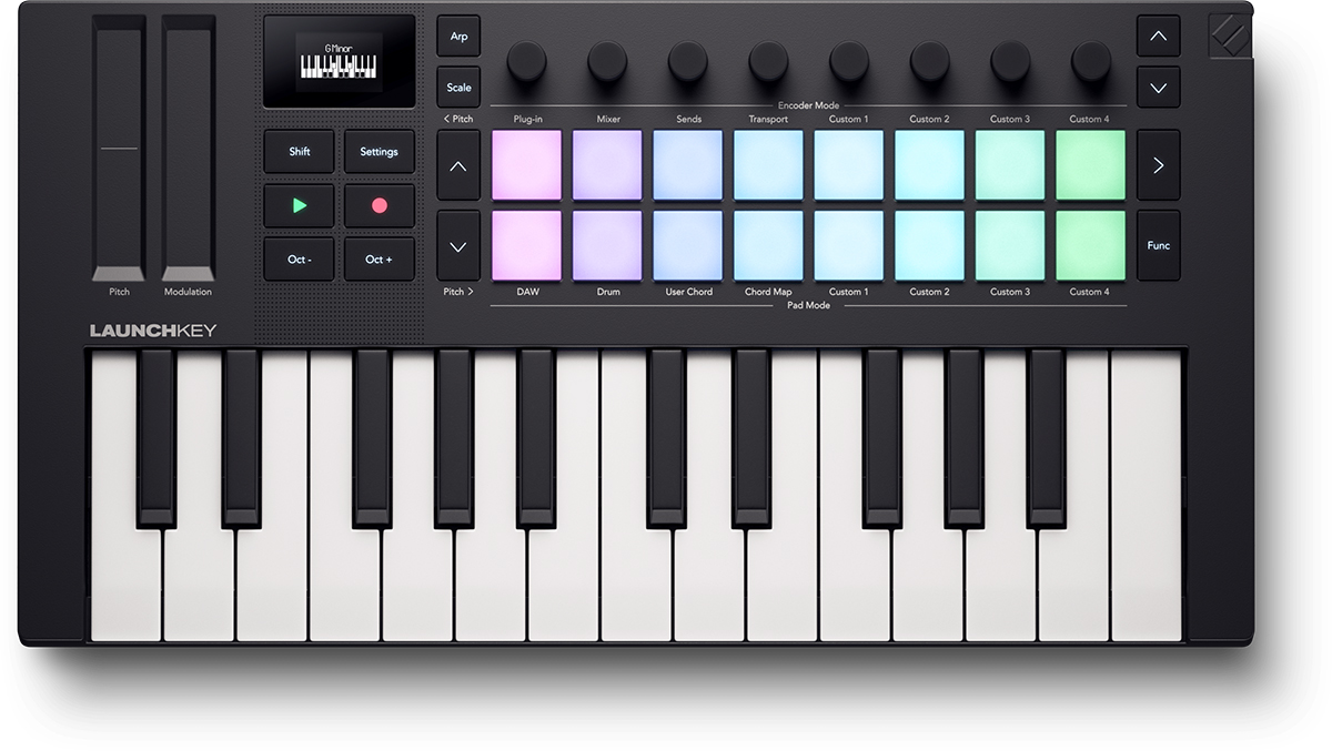 25 mini-keys, 16 pads