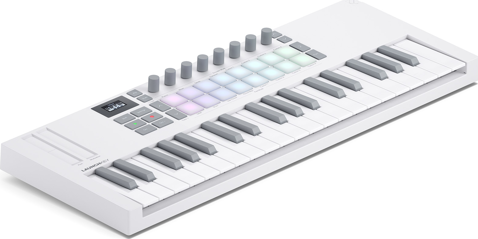 37 mini-keys, 16 pads, white