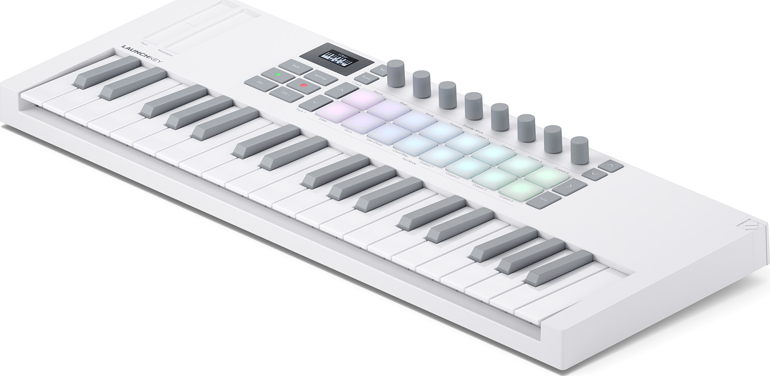37 mini-keys, 16 pads, white
