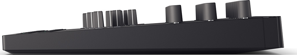 Controller, 24 pots, 8 60mm faders, 16 buttons, transport control, midi in/out/thru