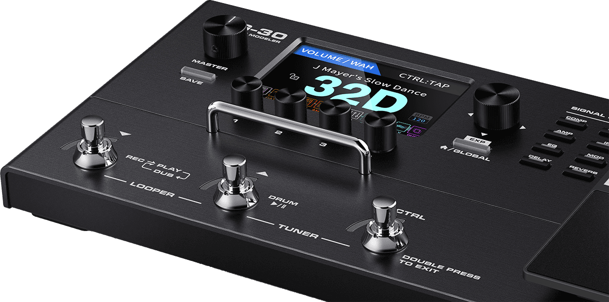 Effectpedal with amps, cabs, looper, HD-rez, effects and more