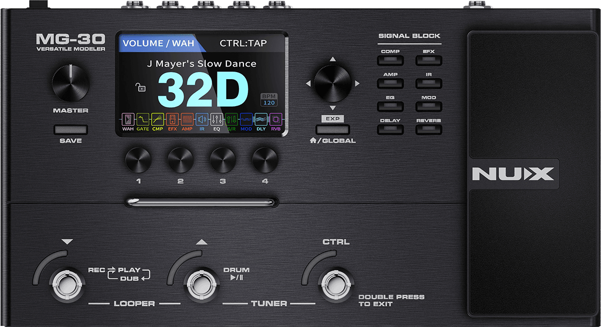 Effectpedal with amps, cabs, looper, HD-rez, effects and more