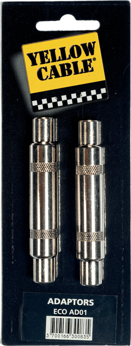 1/4 female jack to 1/4 female jack adapter - set of 2 