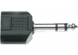 1/4 TRS jack to 2 x 1/4 female TRS jacks adapter - set of 2
