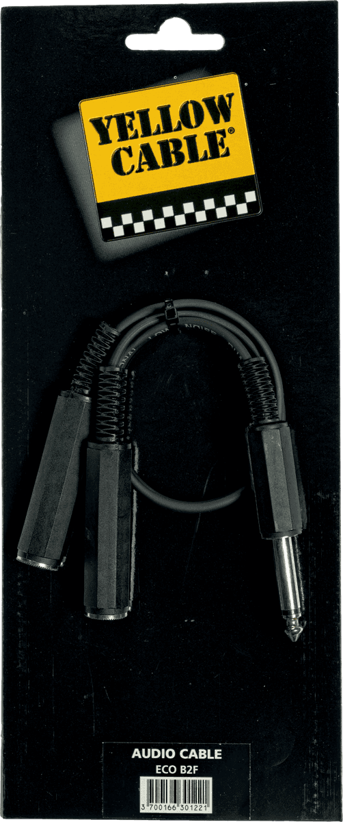 2 x 1/4 female jack to 1/4 jack cable - 0,05 m  