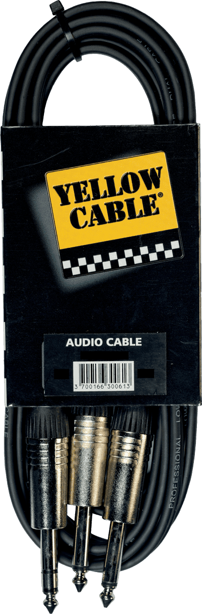 2 x 1/4 jack to 1/4 jack TRS cable 20ft/6m