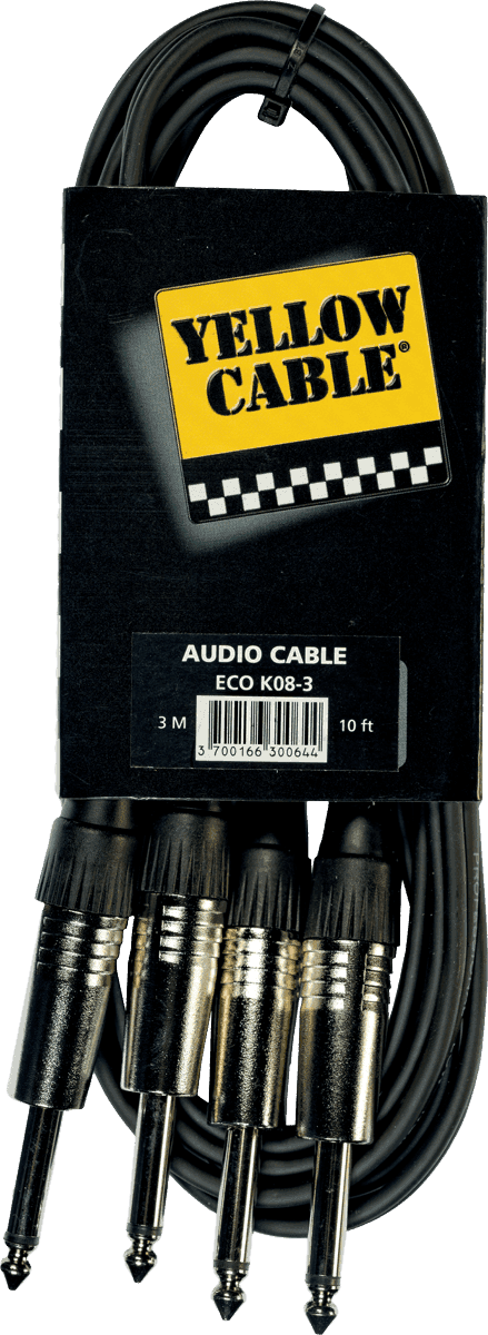2 x 1/4 jack to 2 x 1/4 jack cable 10ft/3m