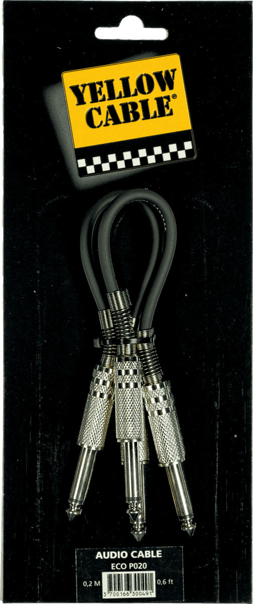 1/4 jack patch cable 0,10ft/0,20m set of 2