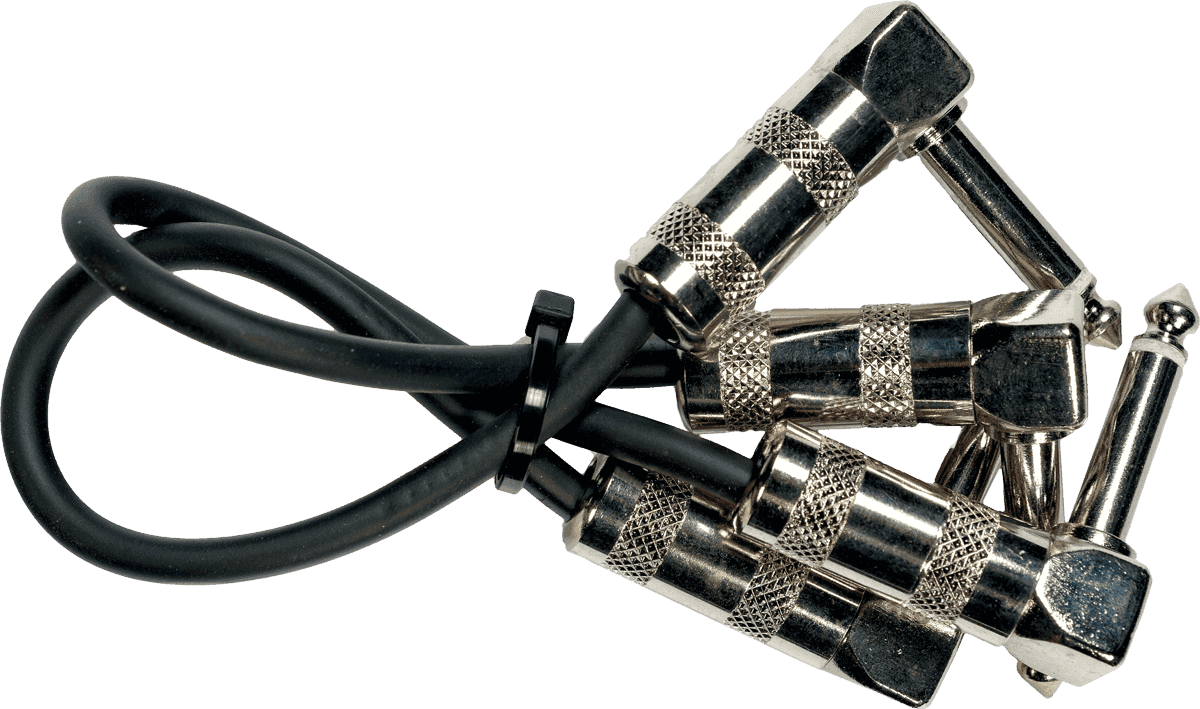 1/4 angled jack patch cable 0,10ft/0,20m set of 2