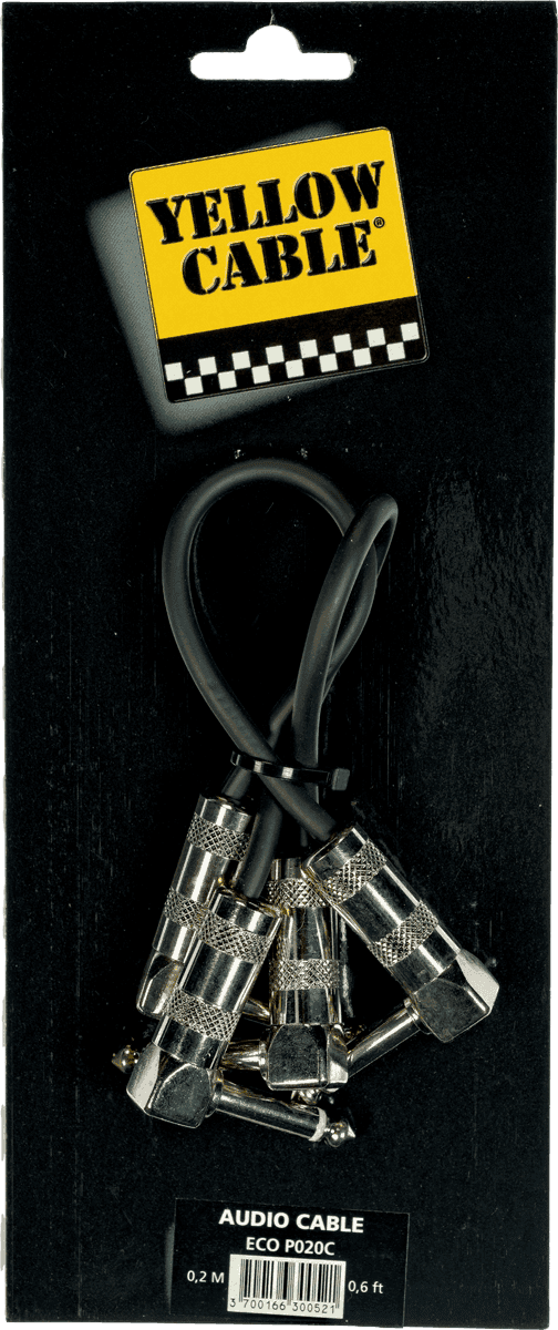 1/4 angled jack patch cable 0,10ft/0,20m set of 2