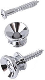Stratocaster® type strap buttons w/screws - chrome - set of 2