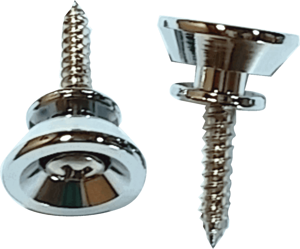 Les Paul® style strap button, Brass, Chrome with Screws 